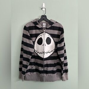 Disney Nightmare Before Christmas Jack Skellington Striped Hoodie Womens SZ L